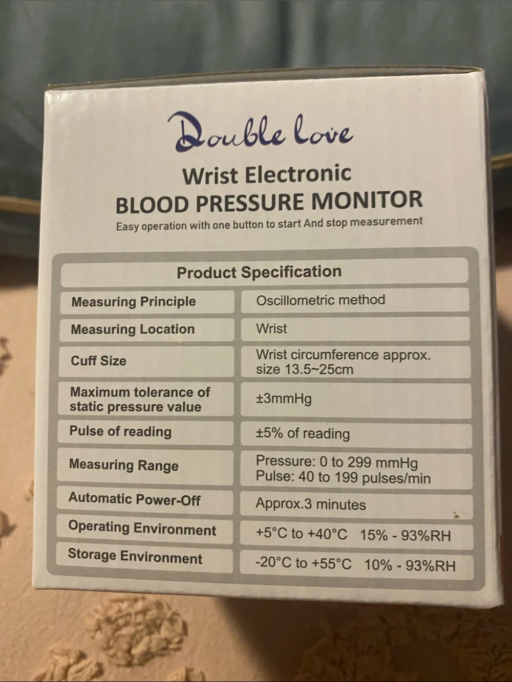 White Wrist Blood Pressure Monitor - Model U60B